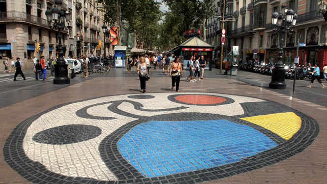 mosaic by Juan Miró on La Rambla, Barcelona