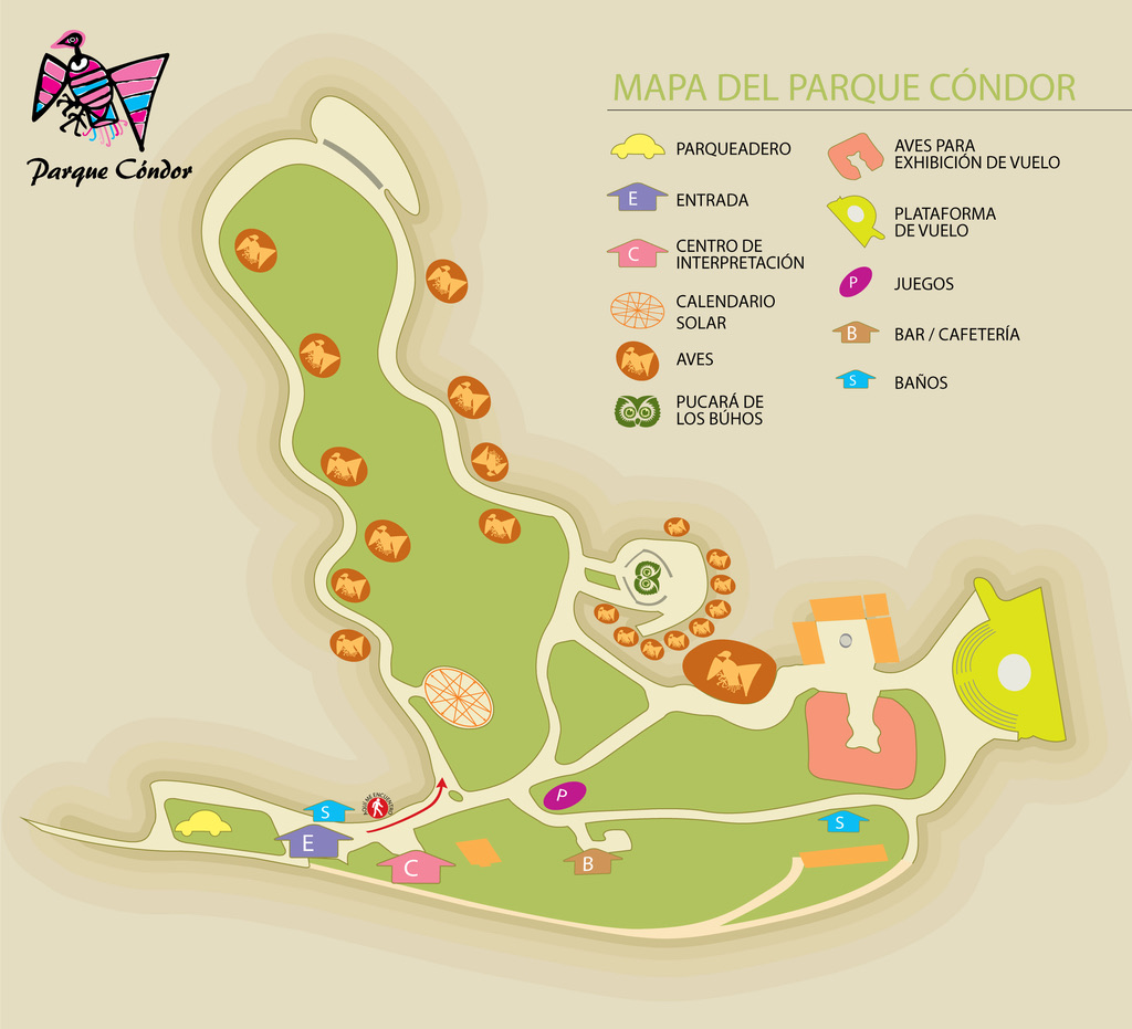 Map for your visit to the Condor Park, Otavalo