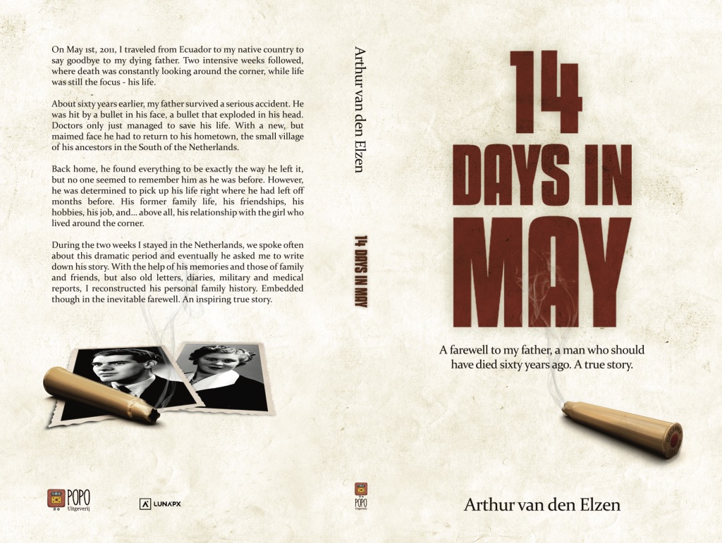 Front and back cover of “14 days in May”, written by Arthur van den Elzen