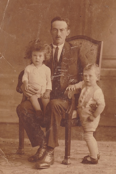 A small family: My grandfather Martien van den Elzen, 1931, as a young widower. He was left with his two boys, Ton and my father Ad. 