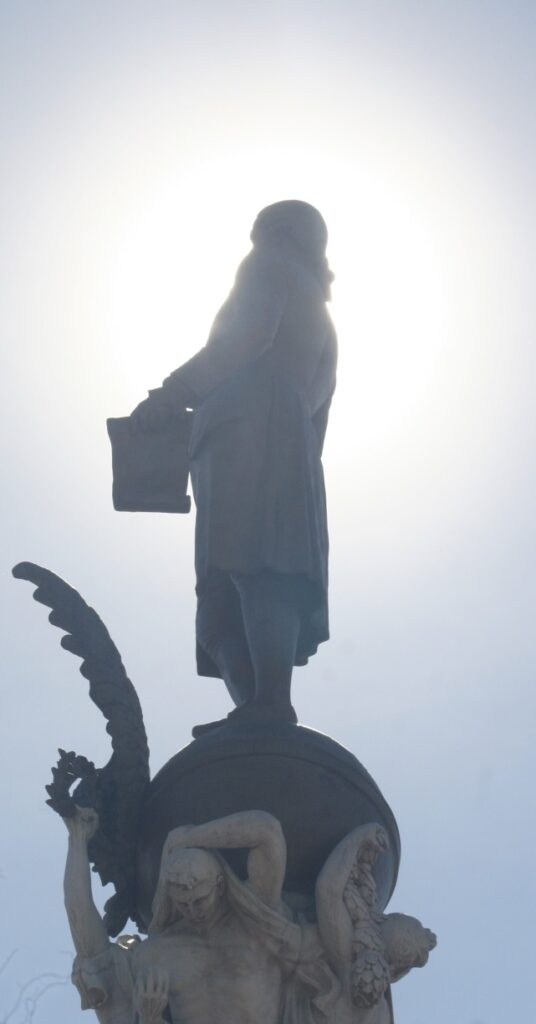 Statue of Pedro Vicente Maldonado in the center of Riobamba, Ecuador