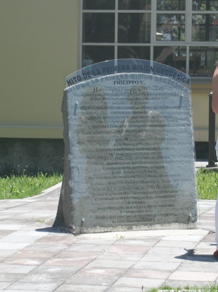 A plaque that remembers the work and long journey of the French through Ecuador