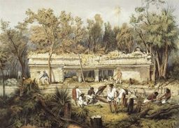 Drawing of Tulum, by Frederick Catherwood, one of the most known cities of the former Mundo Maya