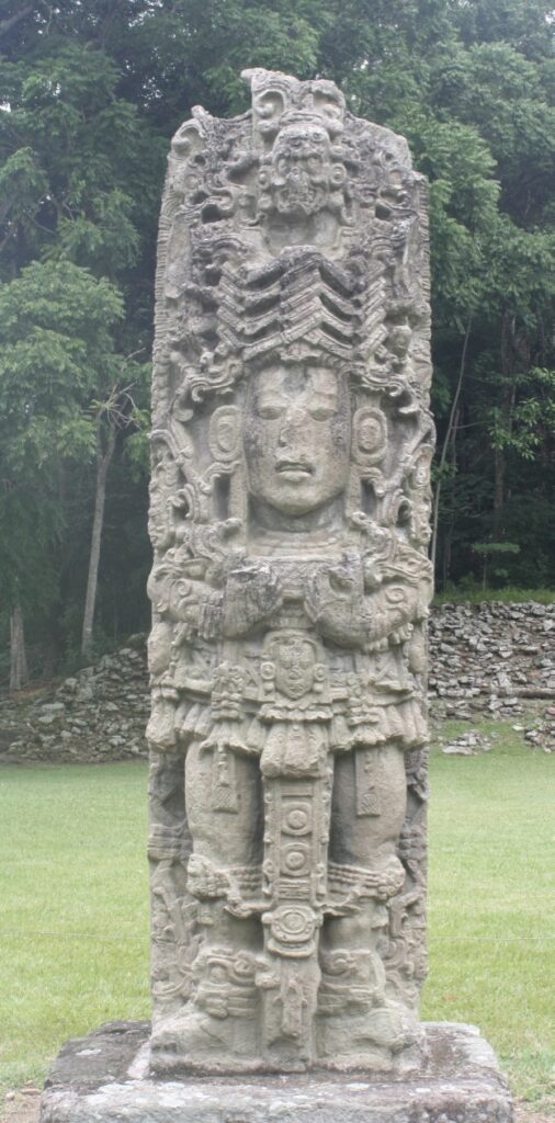 Stelae A. One of the most beautiful stelae you’ll find among the Maya ruins.