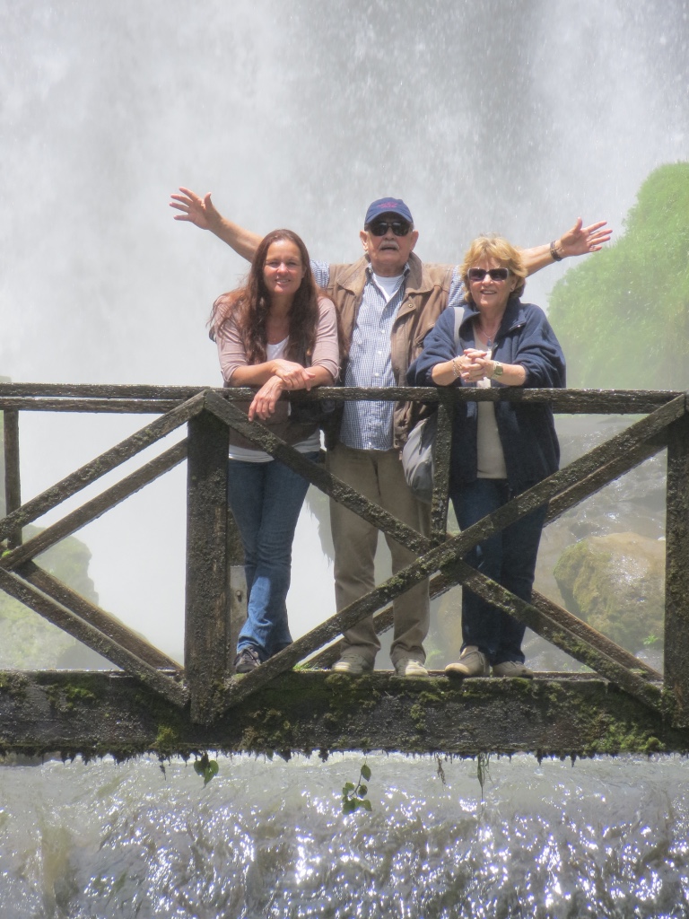 Family visit to the Peguche Waterfall