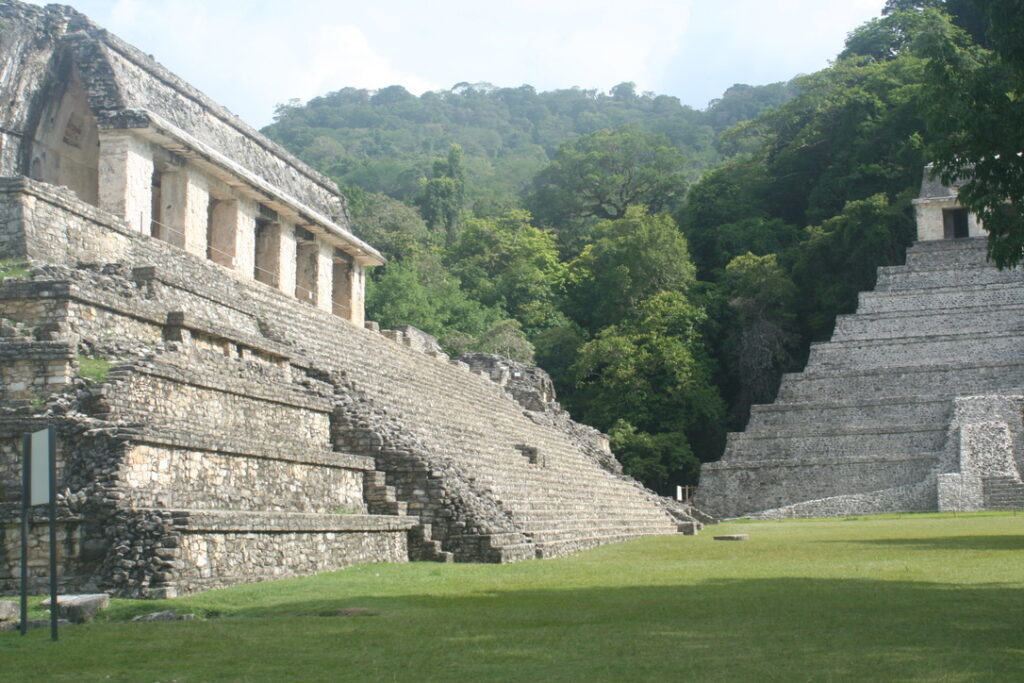 The Palace of Palenque, with in the background the Temple of the Inscriptions.
