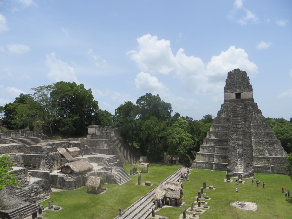 View of Gran Plaza & Temple I from the top of Temple II, Tikal