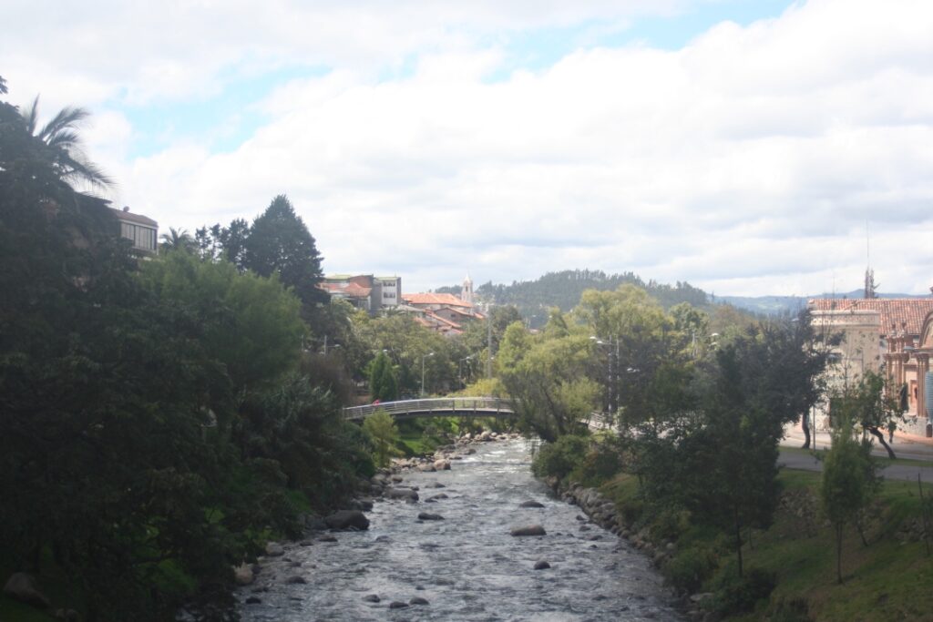 The Tomebamba river borders the centre of Cuenca in southern Ecuador.