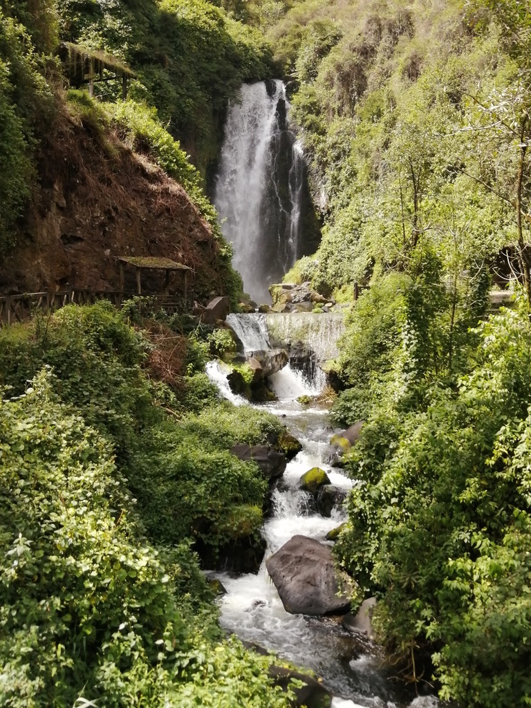 The Peguche waterfall, near Otavalo