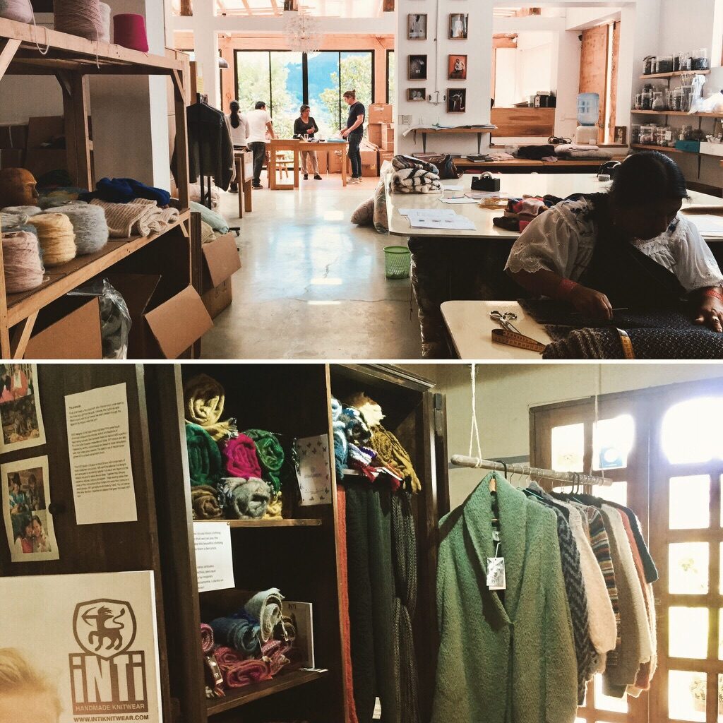 Inti Knitwear workshop & in the Shop of Hotel Doña Esther, Otavalo