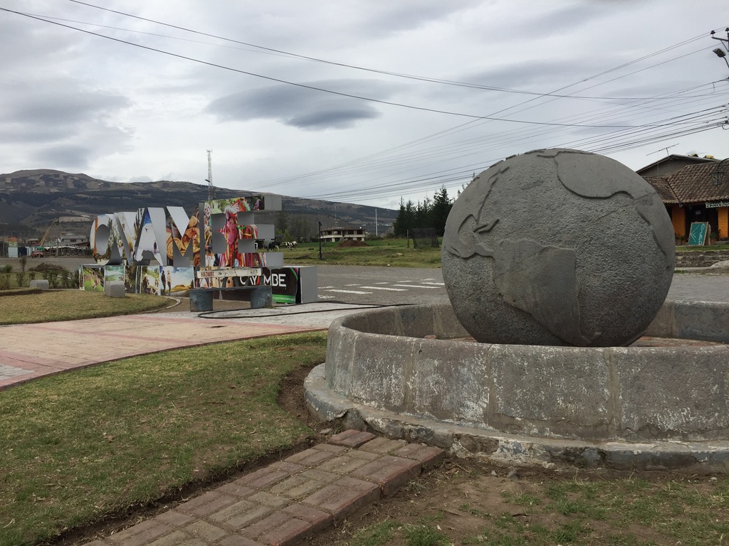 The old Mitad del Mundo monument near Cayambe.