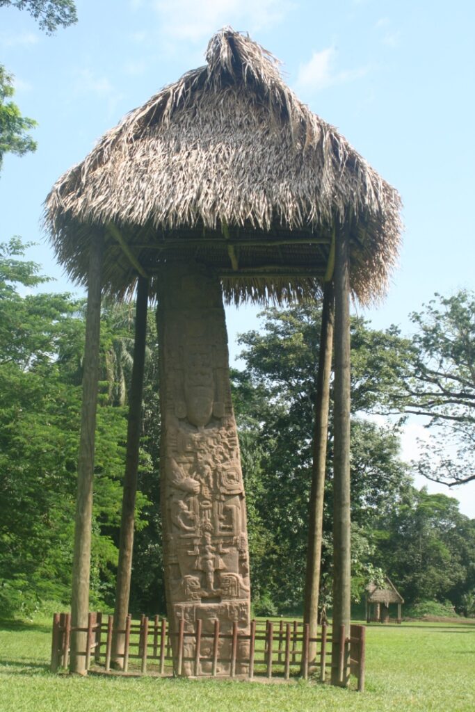 One of the gigant steles of Quiriguá, Guatemala. 