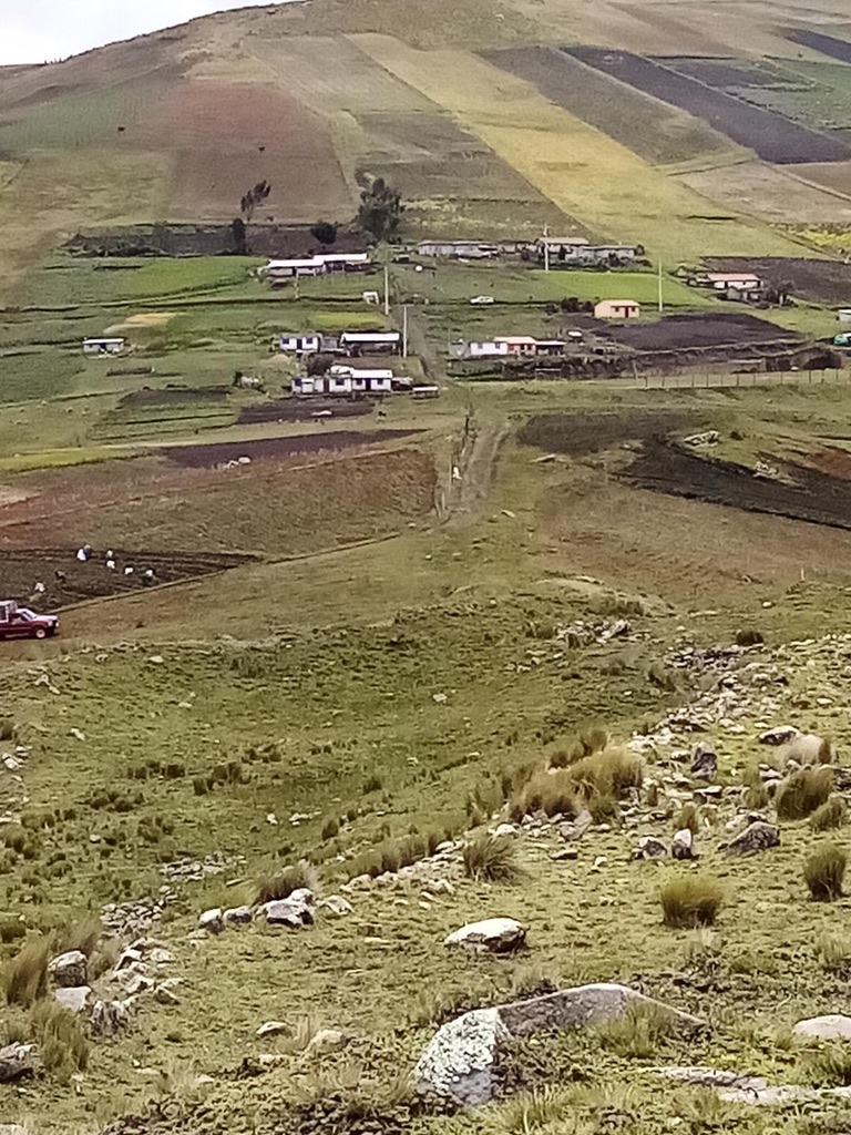 View from the Pucará to one of the smaller communities of Pambamarca.
