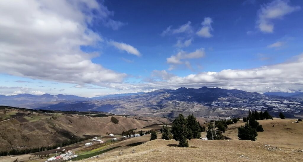 View from the Pambamarca mountain range, Cayambe to the western cordillera.