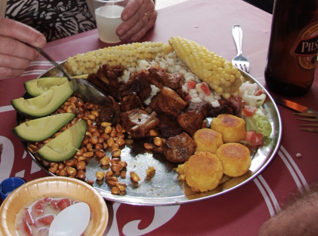 Typical plate of Otavalo and Ecuador, Fritada.