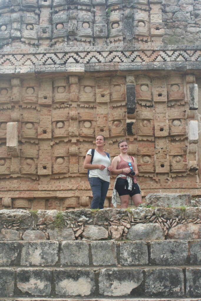 Picture of my wife Wendy and our daughter Lisa during our visit to Kabah in August 2018