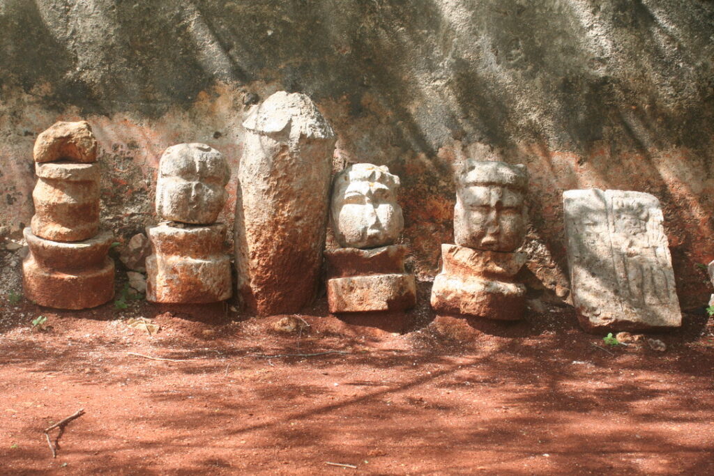 Artefacts found at the ceremonial center of Labná.