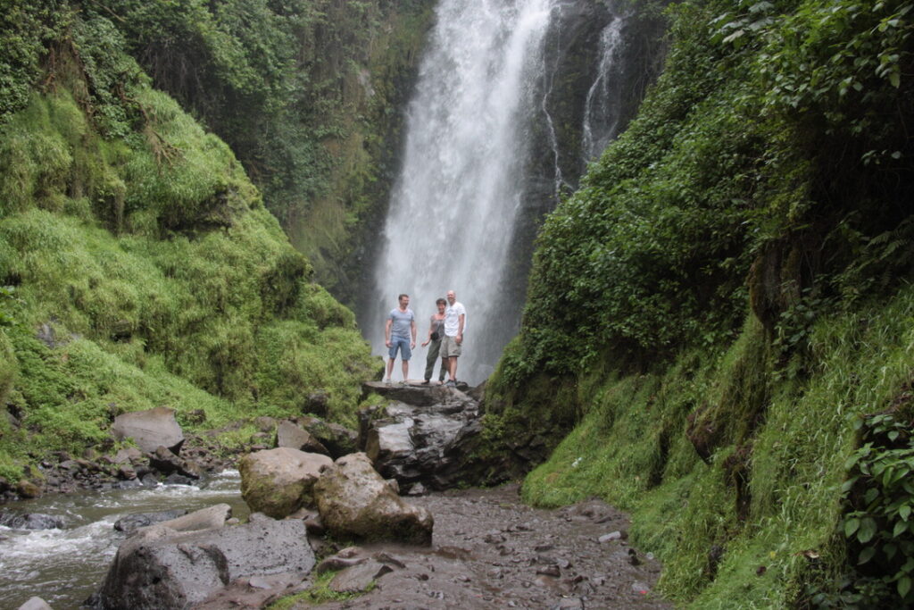 My brothers and sister at the Peguche Waterfall
