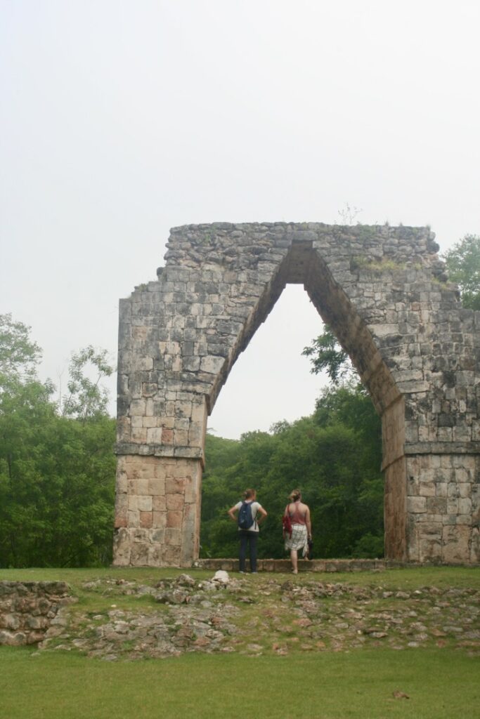 The Arc of Kabah, with my wife Wendy and our daughter Lisa. After a visit to this Arch we continued on to Labná.