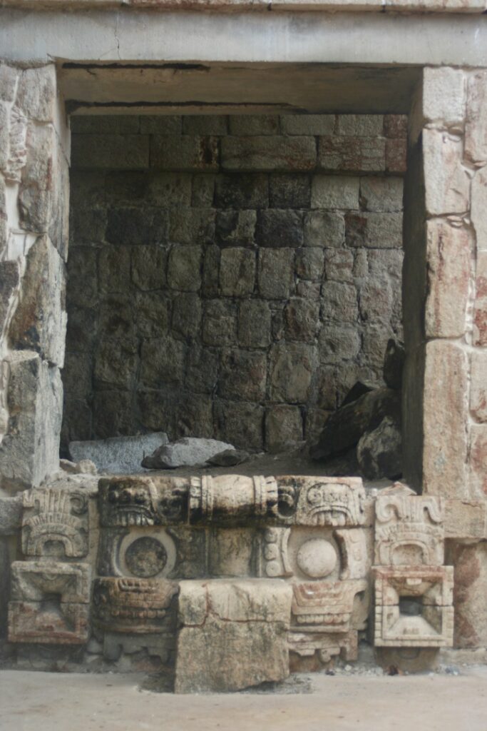 Looking inside a temple of Kabah