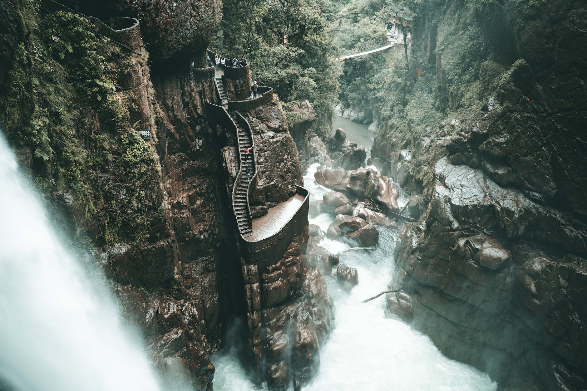 The Pailón del Diablo waterfall, near Baños (Photo by Shad Meeg on Pexels.com).
