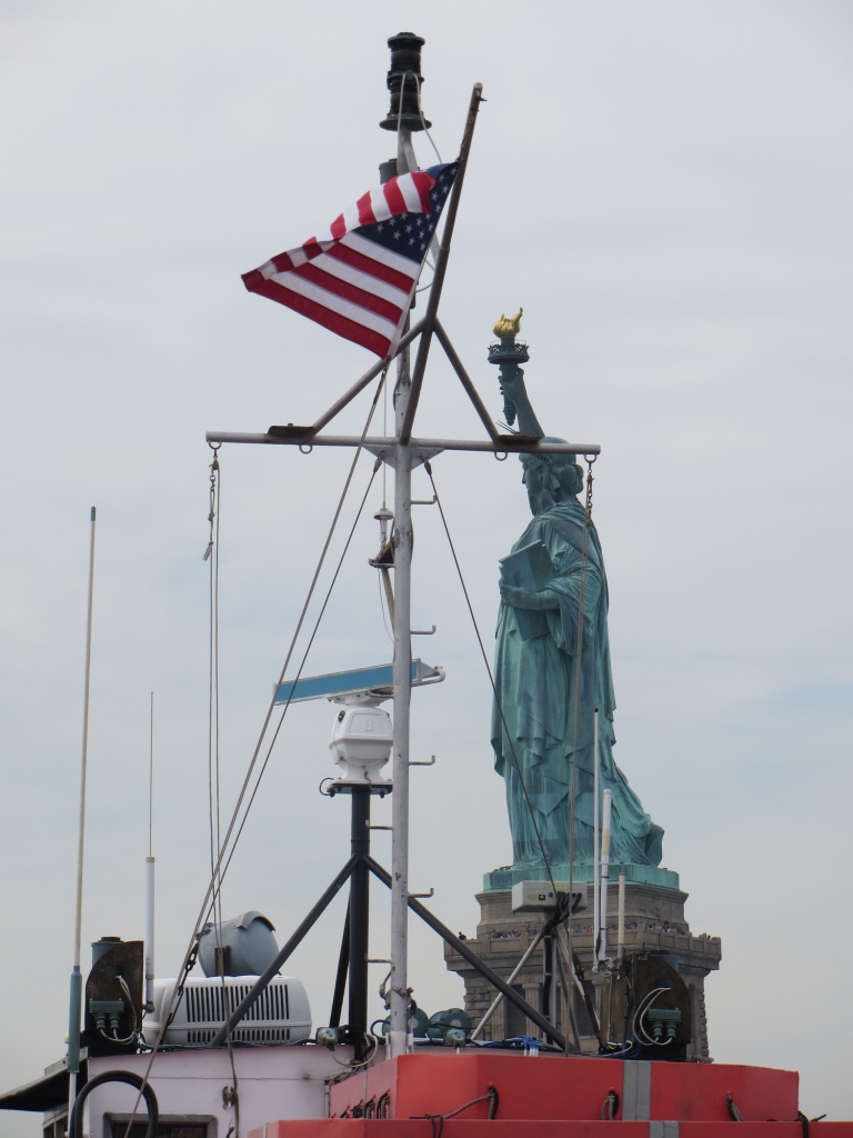 On our way to visit the Statue of Liberty, near Manhattan, New York.