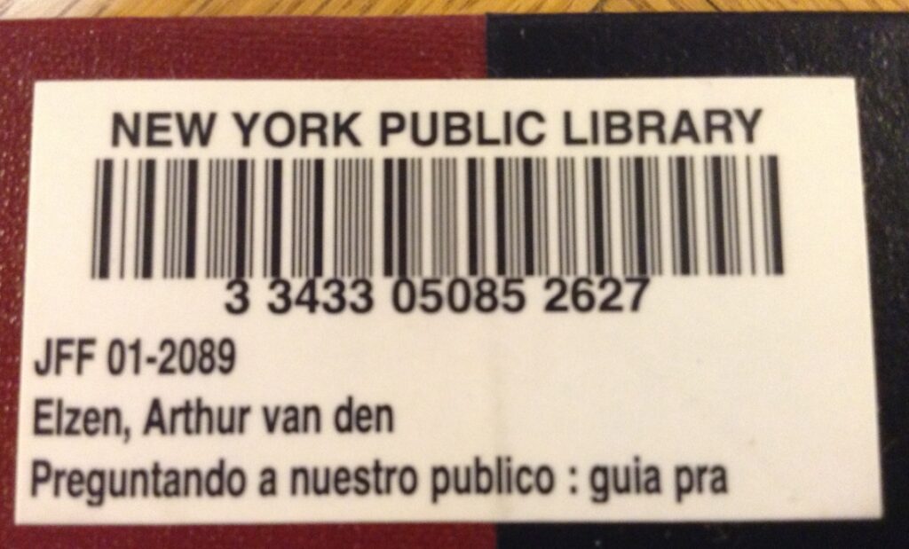 Proof of my book in the NY Public Library. 