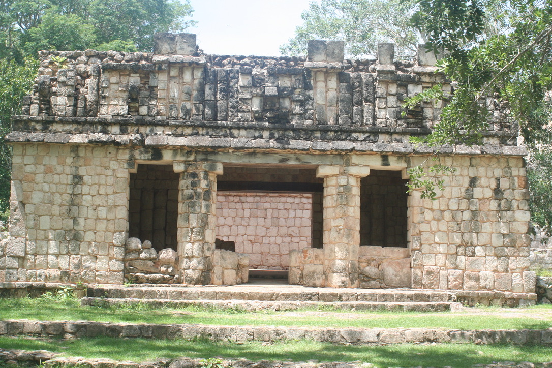 Temple at the Maya site of Uxmal, Yucatán, Mexico.
