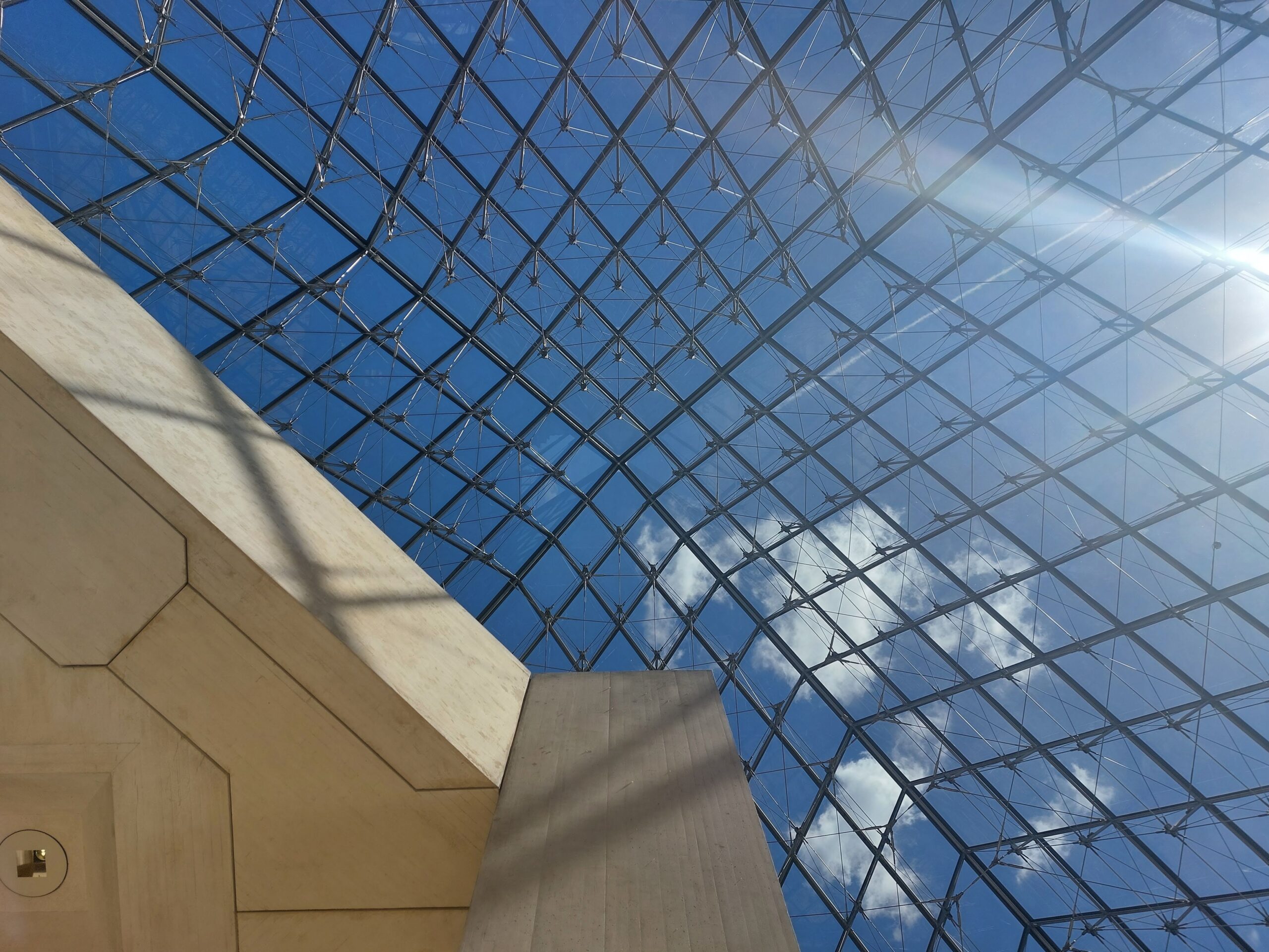 glass roof of the Louvre museum in Paris