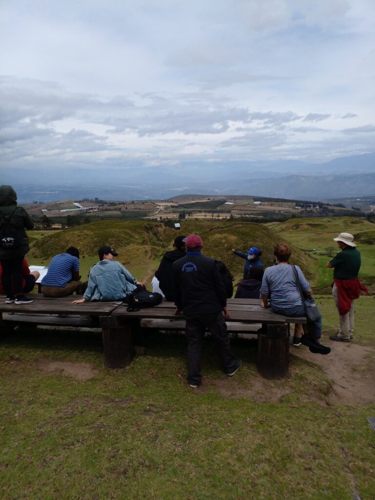 A tribune overlooking the site of Cochasqui & valley beyond. 