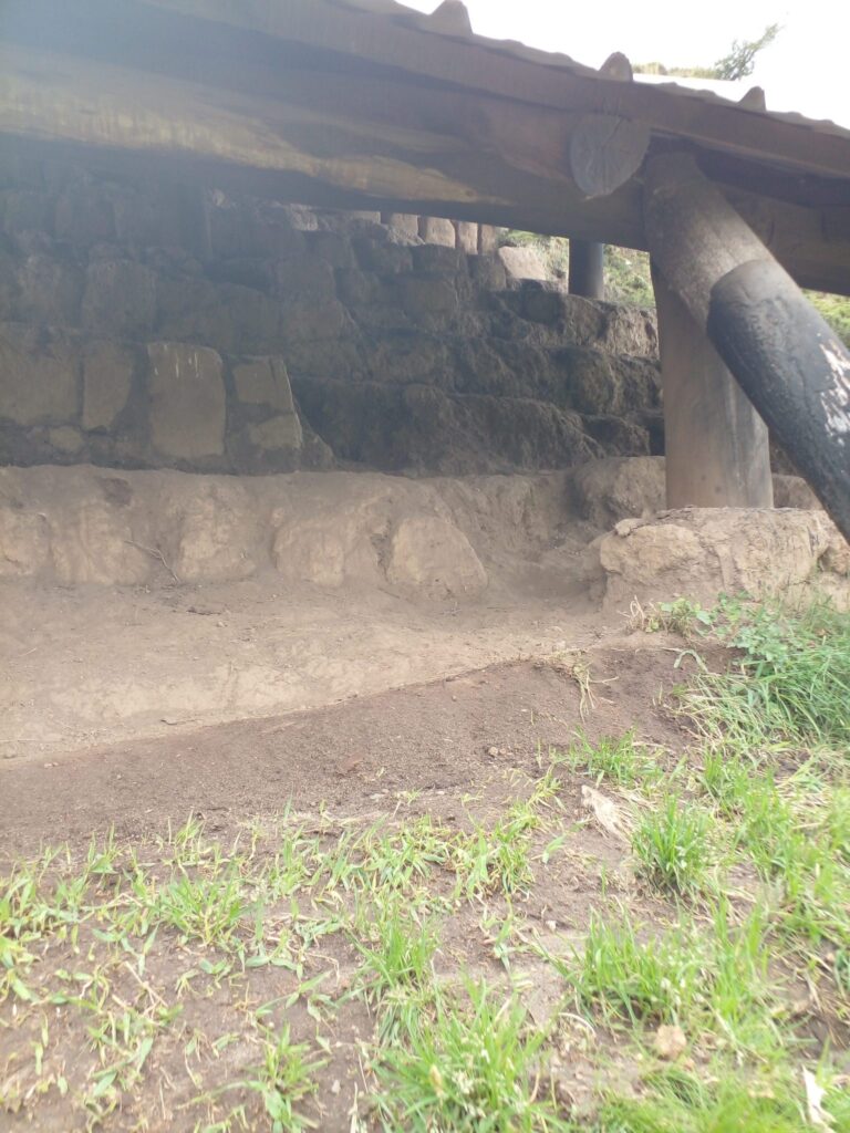 Soft-volcanic Cangahua stones, building material of the pyramids of Cochasqui. 
