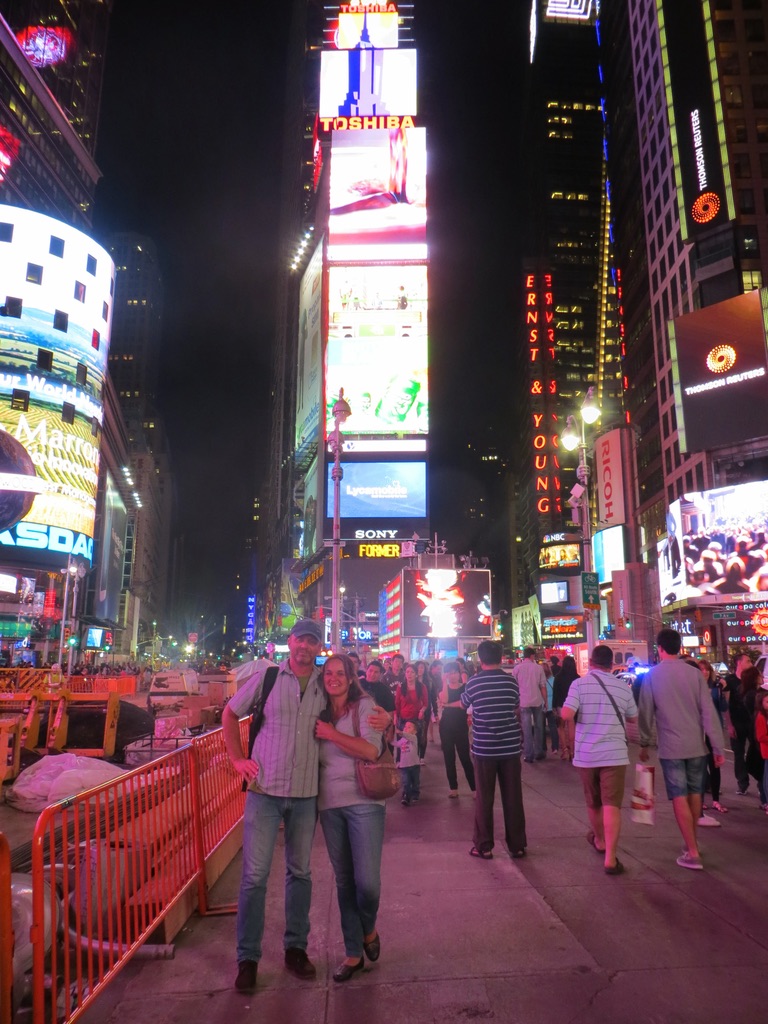 Visit to Times Square, Manhattan, New York (me, together with my wife Wendy). One of the themes in my travel blog.  