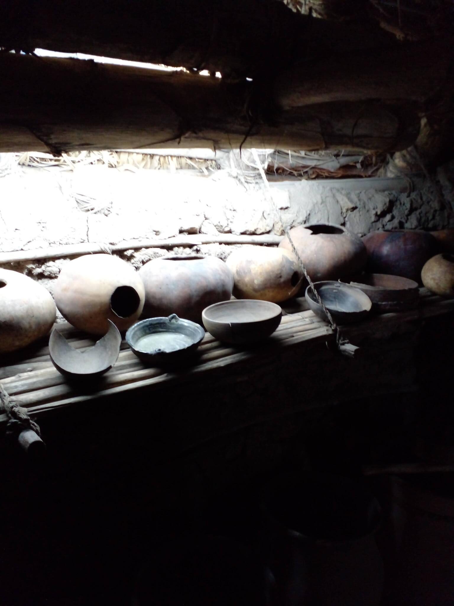 Impressions of an authentic indigenous house or choza of the Andean highlands.