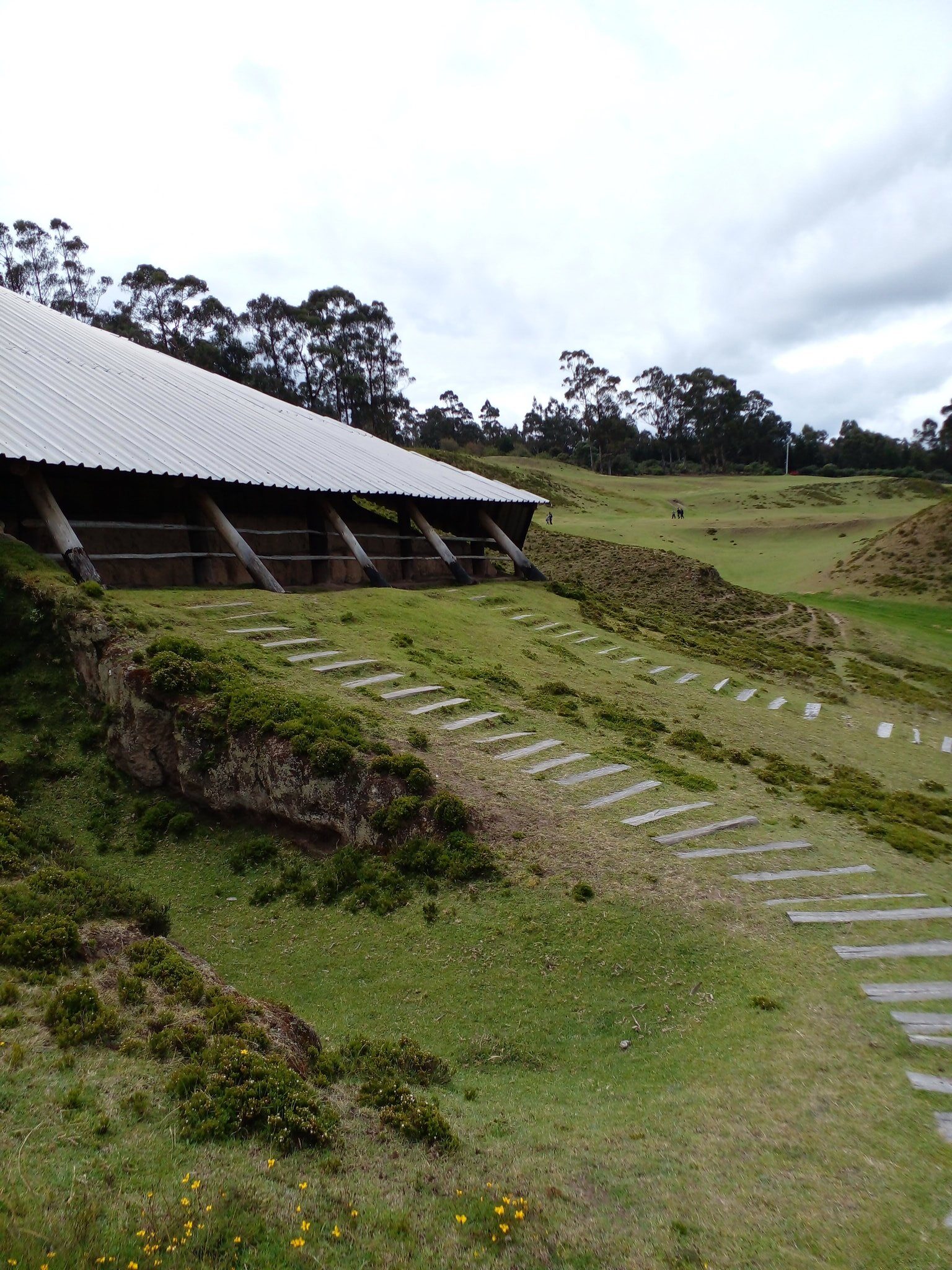 Roof covered pyramid of the Pre-Inca Archeological site of Cochasqui