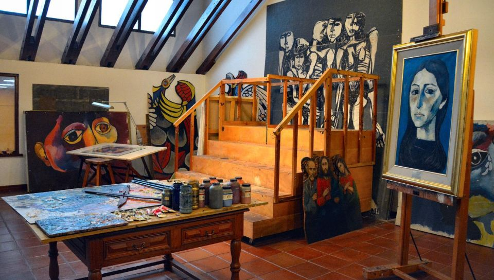 Part of the studio of Ecuador's most famous painter, Oswaldo Guayasamín (1919-1999).