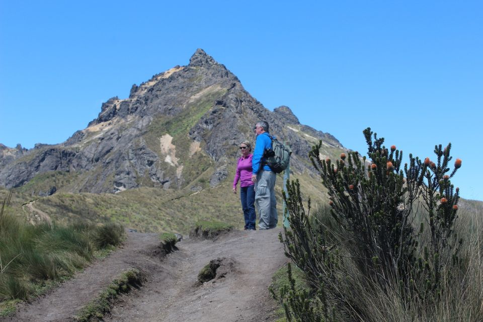 Hiking on the flanks of Mt. Pichincha, the top in the backgroundt 