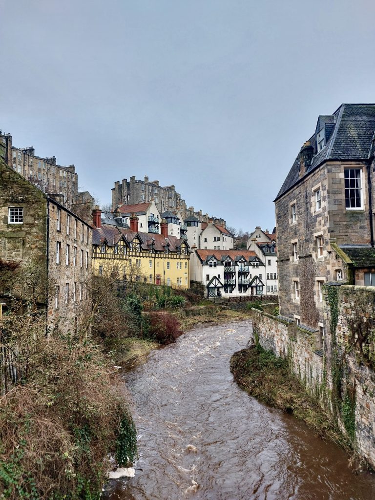Impression of Dean Village in Edinburgh, Scotland.