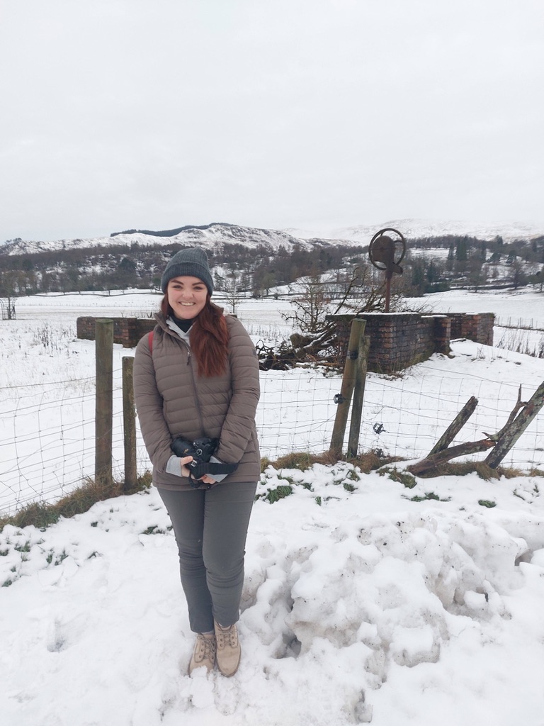 Impressions of the Loch Ness, Glencoe & Scottish Highlands Tour from Edinburgh, Scotland. Daughter Lisa in the snow.