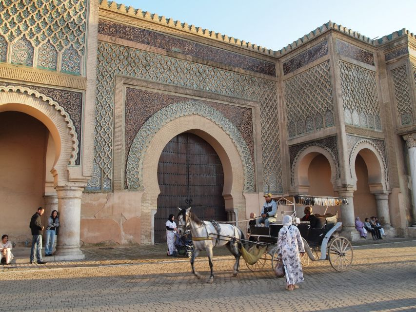 A visit to the Bab Mansour gate in Meknes, near Fez. 