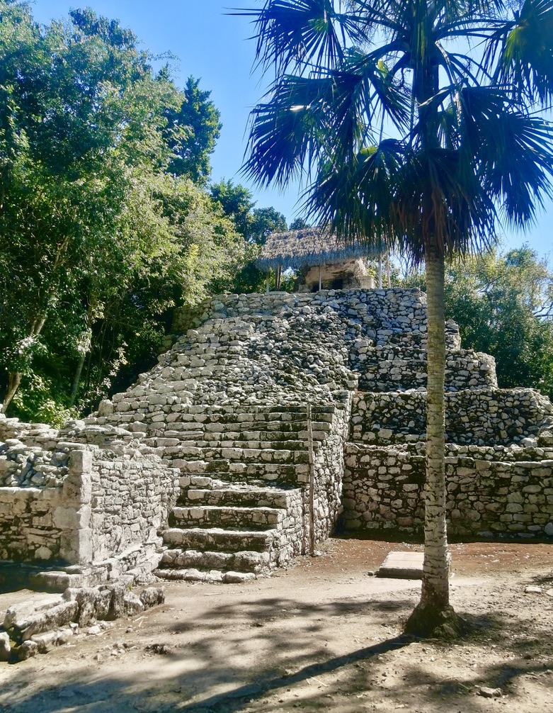 Temple ruin at the Maya site of Cobá, Yucatán.