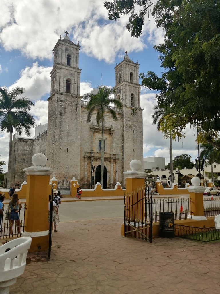 Frontview of the main cathedral of the Mexican city of Valladolid on the Yucatán peninsula.