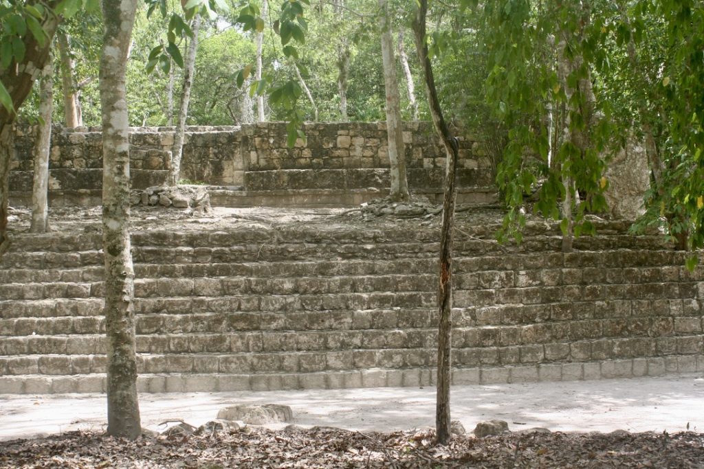 Impression of our visit to Calakmul, Mexico. One of the the many temples of the site, surrounded by an ever green jungle. 