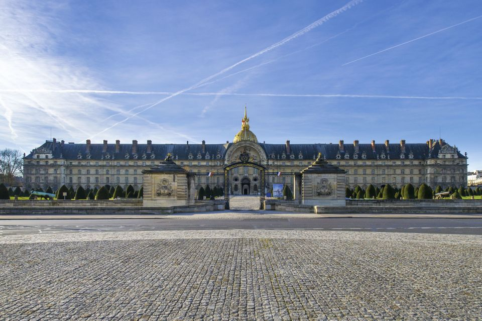 Front view of Les Invalides in Paris.