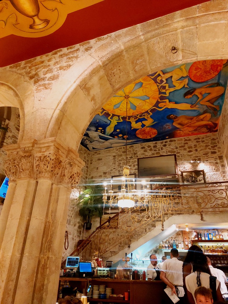 Look at the interior of the Restaurant Luxor in the city center of Split, Croatia.