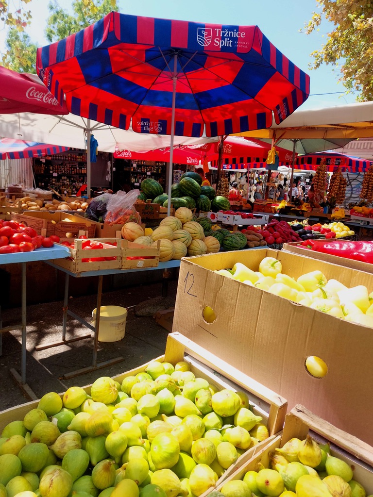 Impression of ourisit to the Green Market in Split. Exotic products everywhere.