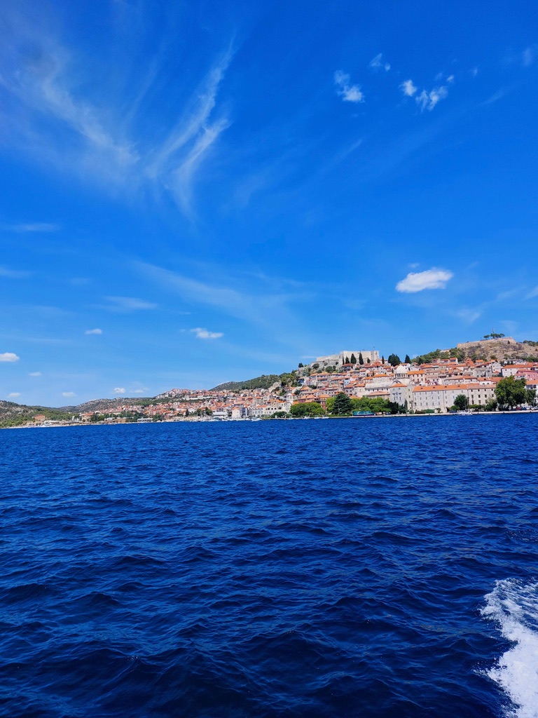 View from the sea of Šibenik, Croatia.