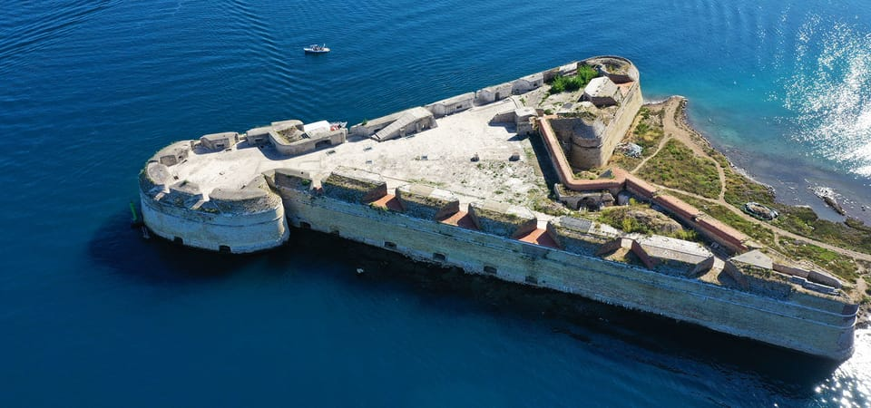 Bird-eye view of the St. Nicholas Fortress, Šibenik. 