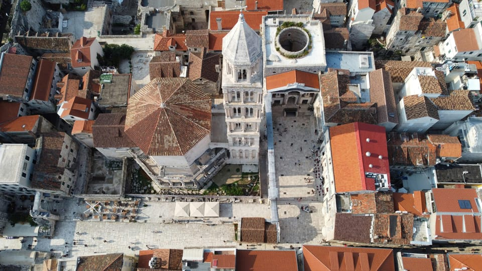 From high above, part of the inner city of Split, Croatia. Formerly belonging to Diocletian's Palace, a must visit in Split, Croatia. 