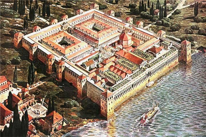 Painting of the former Palace of Diocletian in Split.