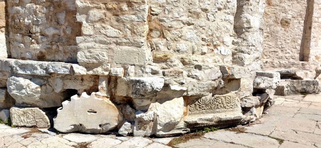 Roman remains at the back of the Saint Donatus church in Zadar, Croatia. 